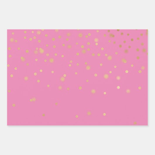 Mint Pink Gray Gold Confetti Geschenkpapier Set (Vorderseite 2)