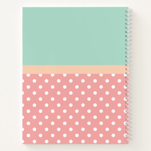 Mint & Pink Polka Dot Rezept Notizblock (Rückseite)