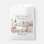 Mint Pink Watercolor Wintermärchendusche Geschenktütchen (Vorderseite)