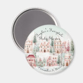 Mint Pink Watercolor Wintermärchendusche Magnet (Vorderseite/Rückseite)