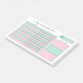 Mint & Pink Weekekly Habit Tracker Post-it Klebezettel (angewinkelt)