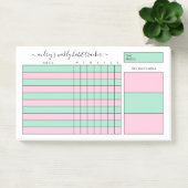 Mint & Pink Weekekly Habit Tracker Post-it Klebezettel (Büro)