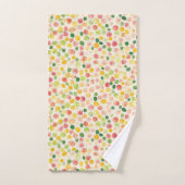 Mint Pink Yellow Green Fruity Dots  Badhandtuch Set (Handtuch)