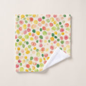 Mint Pink Yellow Green Fruity Dots  Badhandtuch Set (Waschlappen)