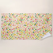Mint Pink Yellow Green Fruity Dots  Strandtuch (Vorderseite)