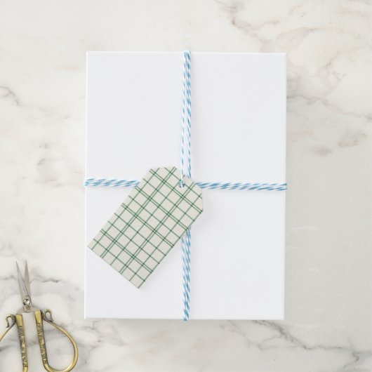 Mint Plaid Geschenkanhänger (Mit Garn)
