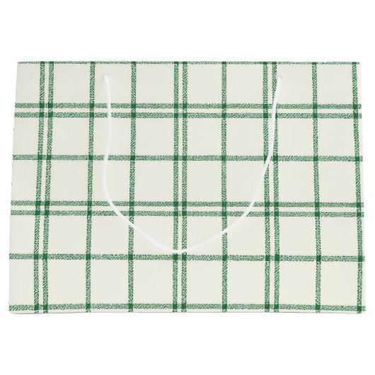 Mint Plaid Große Geschenktüte (Vorderseite)
