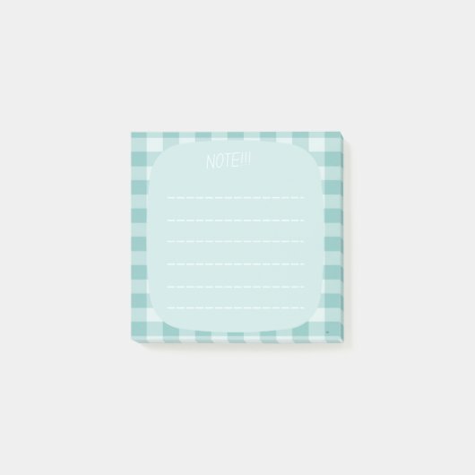 Mint Plaid Note Design Post-it Klebezettel (Vorderseite)
