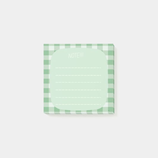 Mint Plaid Note Design Post-it Klebezettel (Vorderseite)
