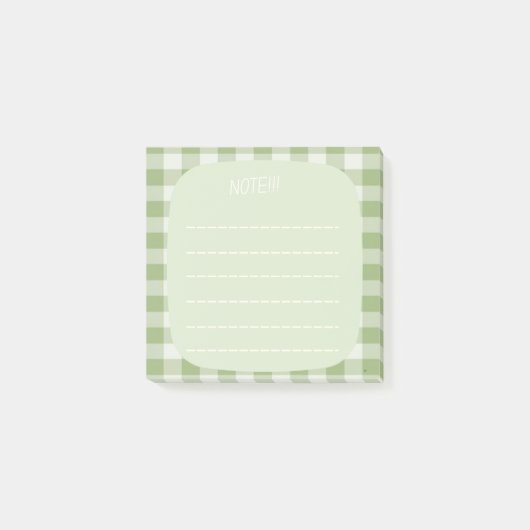Mint Plaid Note Design Post-it Klebezettel (Vorderseite)