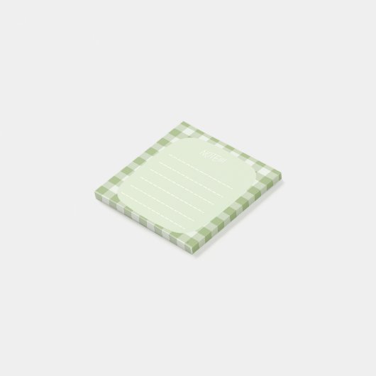 Mint Plaid Note Design Post-it Klebezettel (angewinkelt)