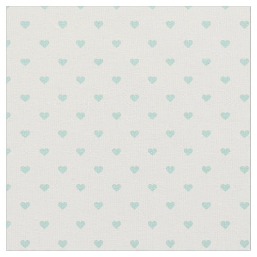 Mint Polka Dot Hearts Stoff (Nahaufnahme)