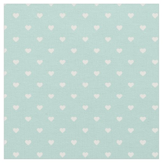 Mint Polka Dot Hearts Stoff (Nahaufnahme)