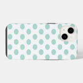 Mint Polka Dot iPhone Hülle (Rückseite (Horizontal))