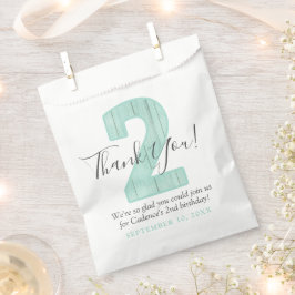 Mint Polka Dot Wood Danke, 2. Geburtstag Custom Geschenktütchen