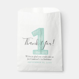 Mint Polka Dot Wood Vielen Dank, dass Sie den 1. G Geschenktütchen