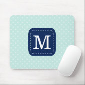 Mint Polka Dots Muster mit Personalisiertem Monogr Mousepad (Mit Mouse)