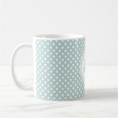 Mint Polka Dots Personalisierter Name Kaffee Tasse (Links)