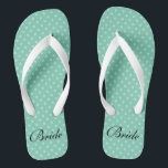Mint Polka Punkte Muster Hochzeitsbride Flip Flops Badesandalen<br><div class="desc">Mint grüne Polka dots Muster Name monogramm Hochzeitsflip Flops. Benutzerdefinierte Farbe für ihn und sie / Männer und Frauen. Benutzerdefinierte Hintergrundfarbe und personalisierte Namensinitialen. Moderne trendige Polkadotted Design Sandalen. Niedliches Gastgeschenk zum Thema Hochzeit, Hochzeit, Brautparty, Verlobung, Geburtstag, Grillen, Bachelorette, Mädchenwochenende usw. Die Streifen bedrucken Flipflops mit stilvollen mit Monogramm Buchstaben....</div>