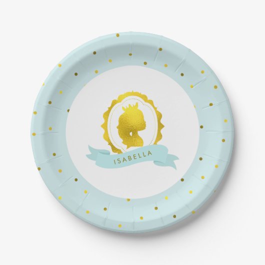Mint Princess Cameo Birthday Pappteller (Vorderseite)