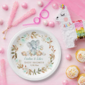 Mint Pumpkin Elephant Baby Shower Party Paper Plat Pappteller (Party)