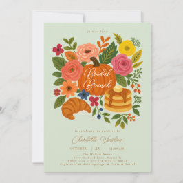 Mint Pumpkin Floral Fall Bridal Brunch Einladung
