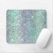 Mint Purple Glitzer Schlangenmuster Mousepad (Mit Mouse)