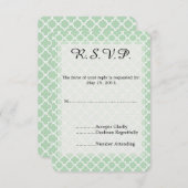 Mint Quatrefoil Wedding RSVP (Vorne/Hinten)