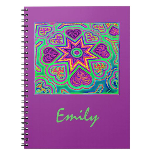 Mint & Raspberry Heart Notebook/Journal Notizblock (Vorderseite)