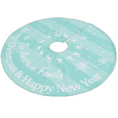 Mint Reindeer Forest Weihnachten Personalisiert Fleece Weihnachtsbaumdecke (Schrägansicht)