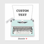 Mint Retro Schreibmaschine und benutzerdefinierter Aufkleber (Blatt)