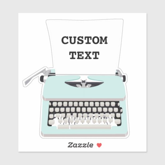 Mint Retro Schreibmaschine und benutzerdefinierter Aufkleber (Blatt)