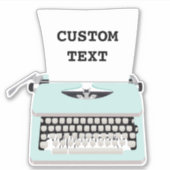 Mint Retro Schreibmaschine und benutzerdefinierter Aufkleber (Vorderseite)