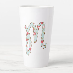 Mint Rosa Blumeninitiale M Milchtasse