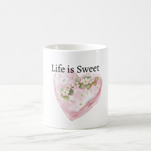 Mint Rosa Herz Das Leben ist süß Kaffeetasse