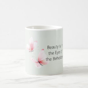 Mint Rosa Schmetterlinge Schönheit Liegt Im Auge Kaffeetasse