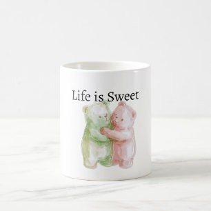 Mint Rosa Umarmende Bären Das Leben ist Süß Kaffeetasse