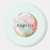 Mint Rosa Weiße Strandball Magnet (Vorne)