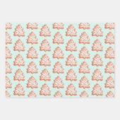 Mint Rose Gold Gingerbread Cookie Christmas Trees Geschenkpapier Set (Vorderseite 2)