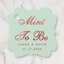 Mint Rose Gold Wedding Elegantes Script Personalis