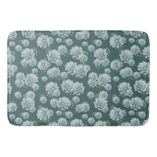 Mint Rosette Succulents Wiederholen Druck auf Pine Badematte