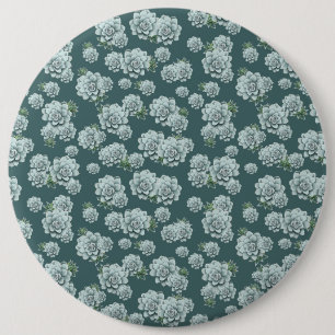 Mint Rosette Succulents Wiederholen Druck auf Pine Button