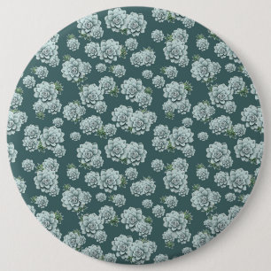 Mint Rosette Succulents Wiederholen Druck auf Pine Button