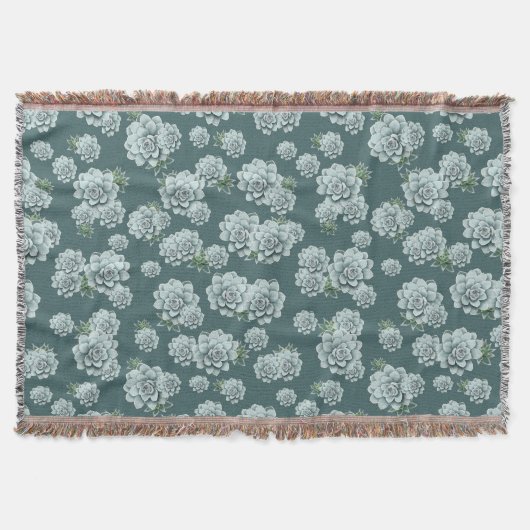 Mint Rosette Succulents Wiederholen Druck auf Pine Decke (Vorderseite)