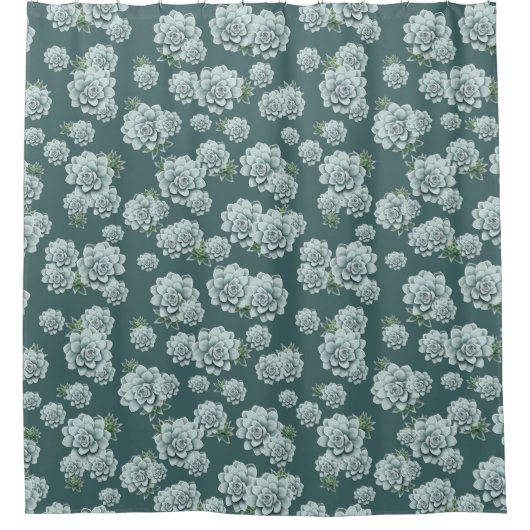 Mint Rosette Succulents Wiederholen Druck auf Pine Duschvorhang (Vorderseite)