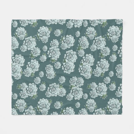 Mint Rosette Succulents Wiederholen Druck auf Pine Fleecedecke (Vorderseite (Horizontal))