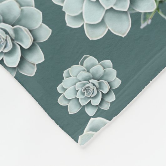 Mint Rosette Succulents Wiederholen Druck auf Pine Fleecedecke (Ecke)