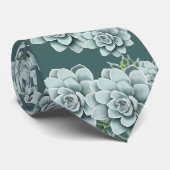 Mint Rosette Succulents Wiederholen Druck auf Pine Krawatte (Gerollt)