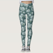 Mint Rosette Succulents Wiederholen Druck auf Pine Leggings (Vorderseite)