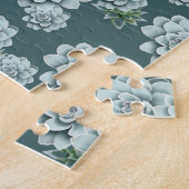 Mint Rosette Succulents Wiederholen Druck auf Pine Puzzle (Seite)